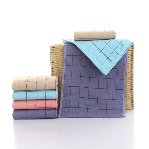 

2020 new plain cotton kindergarten children towel 25*50cm double-sided cotton gauze face wash children's towels can be customize