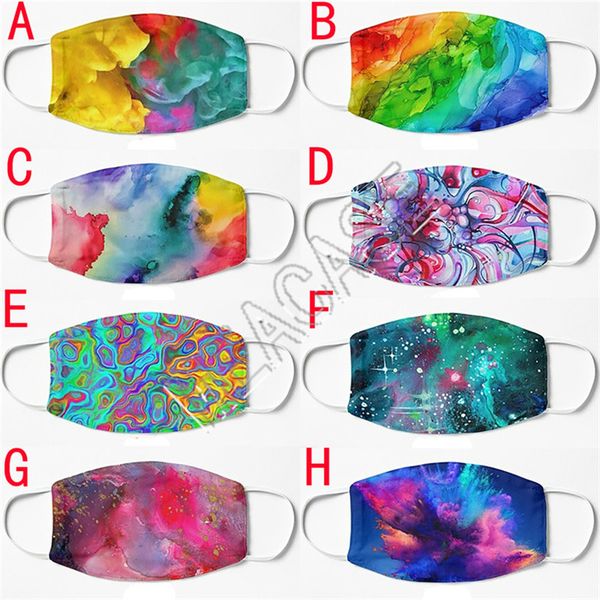 

fashion face mask funny pattern colorful tie-dye starry sky masks ear loop mouth mask windproof dustproof washable reusable face mask d81406, Blue