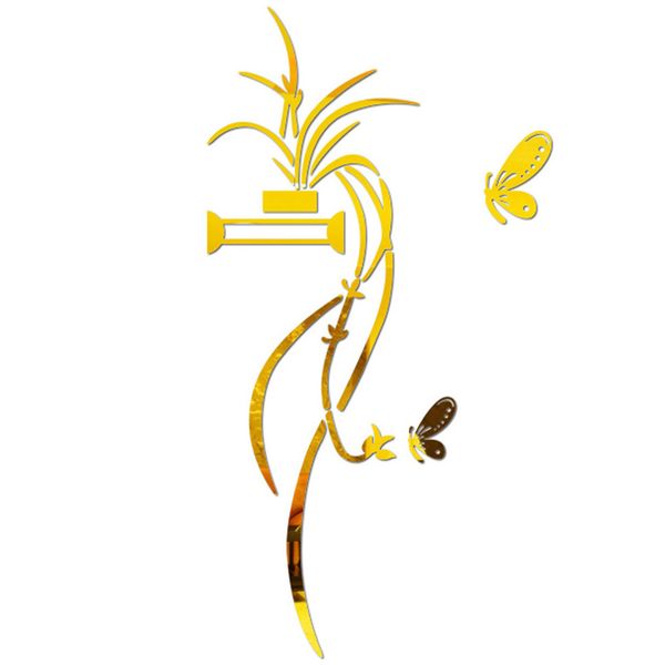 

flower shaped home decor diy mural acrylic wall sticker mirrored tv background