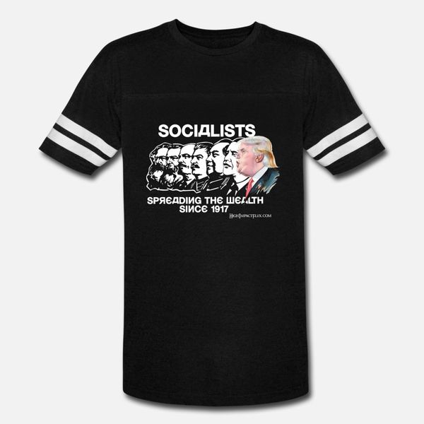 

socialists spreading the wealth since 1917 trump2 t shirt men printed short sleeve crew neck unique fit building spring autumn leisure shirt