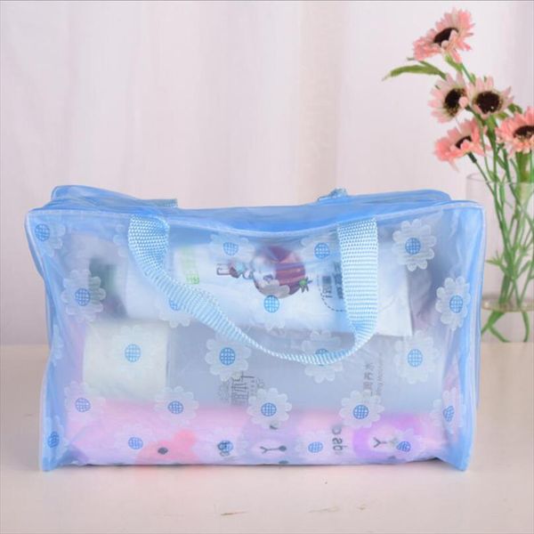 

portable waterproof cosmetic bag transparent makeup bag zipper handbag organizer women travel toiletry bag bath beauty