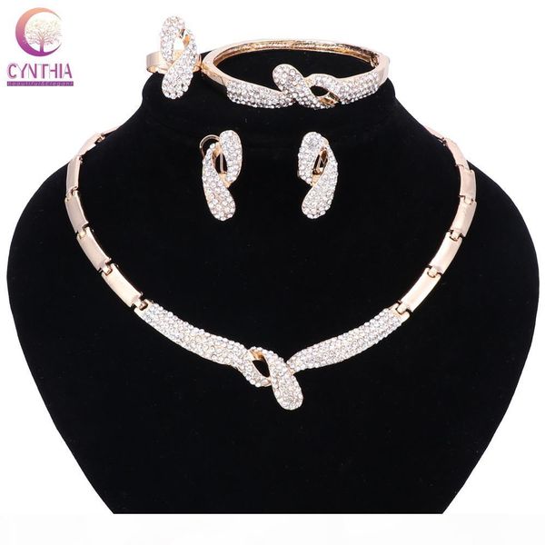 

fashion big african beads jewelry set exquisite dubai gold color crystal necklace jewelry set nigerian wedding bridal bijoux, Black