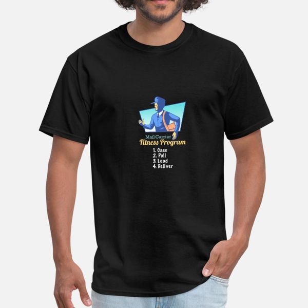

postal worker: mail carrier fitness program t shirt men personalized tee shirt o neck male cute casual spring slim shirt