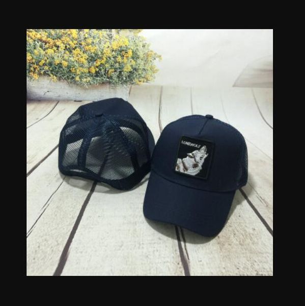 

new animals embroidery baseball caps men women snapback hip hop hat summer breathable mesh sun gorras unisex, Blue;gray
