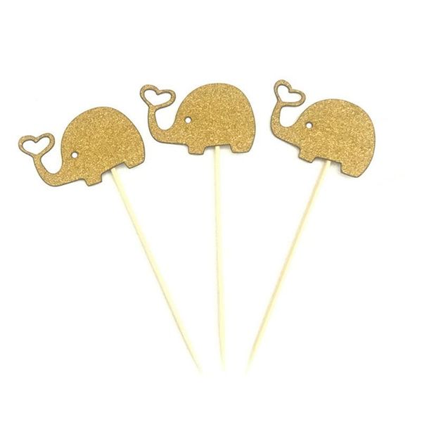 

10pcs lovely elephant cupcake ers baking plug-in dress up elephant birthday cake decor wedding party decoration supplies dbc dh1213