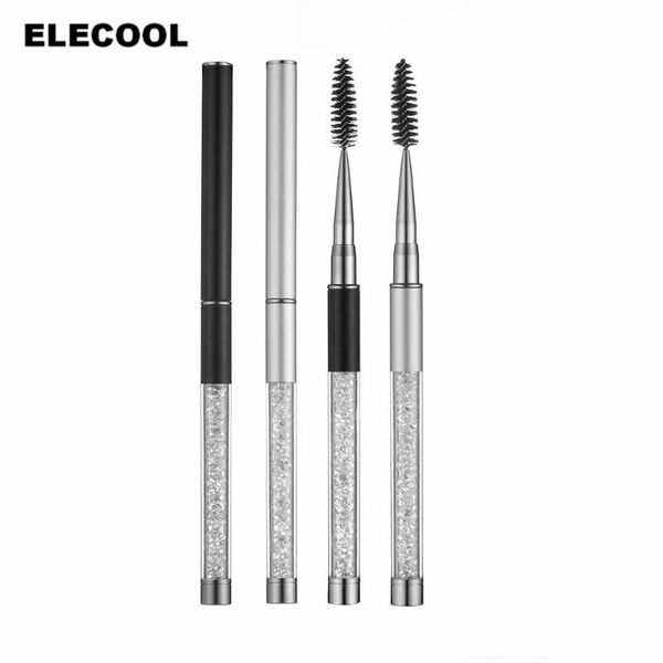 

elecool 1pc crystal eyelash brush rhinestone handle mascara wands applicator spoolers beauty makeup tool makeup brush set