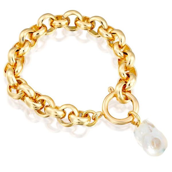 

punk goth gold color chain pulsera mujer acero inoxidable bizuteria meska natural pearl tasbih gift for women accessories 2020, Black