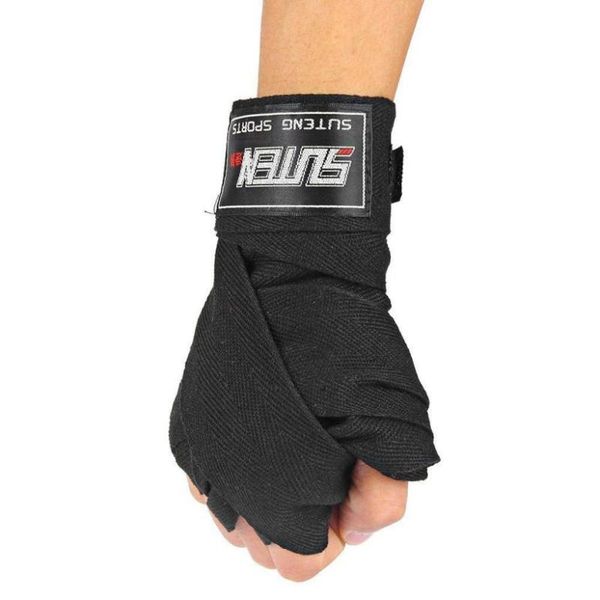 

wrist support 1 pair width 5cm length 2.5m cotton boxing bandage #yl, Black;red
