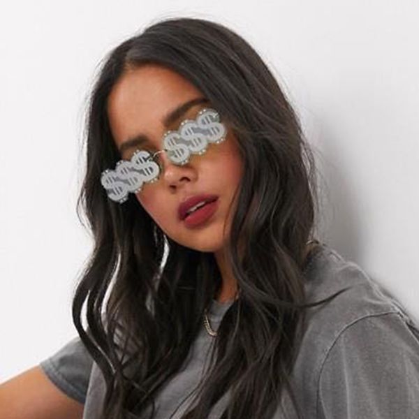 

sunglasses 2021 fashion vintage rimless women men designer mirror personality punk usd patterned sun glasses uv400, White;black