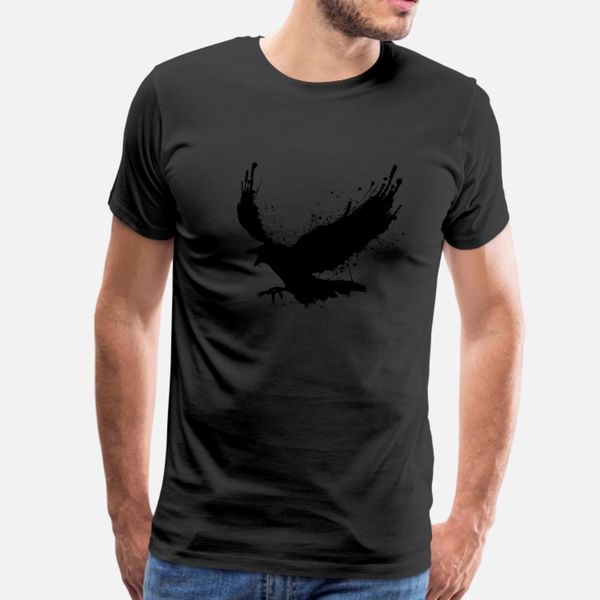 

bird raven t shirt men printed cotton o-neck family graphic comfortable spring autumn vintage shirt