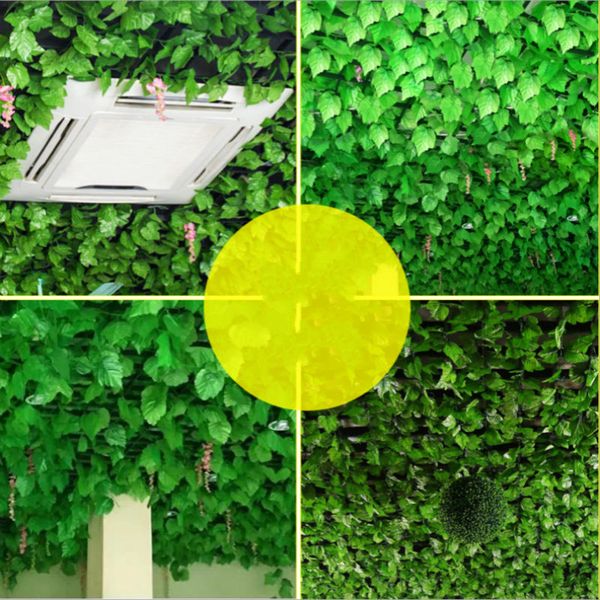

горячие продажа 2.3m искусственный плющ зеленый лист garland растения vine поддельный листва цветы декор пластик искусственный цветок rattan