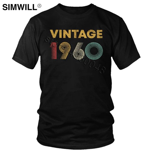 

vintage 1960 60 years old t-shirt for men 100% cotton born 1960 60th birthday t shirt short sleeves cool oversize tee gift