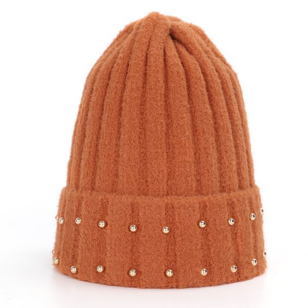 

women hat winter beanie wool knit warm bead brim autumn skiing outdoor accessory teenagers female, Blue;gray