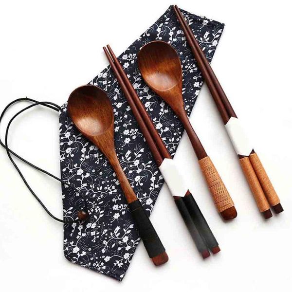

cutlery friendly travel environmentally portable chopsticks chinese spoons sets wooden and suit tore2010 ovamm