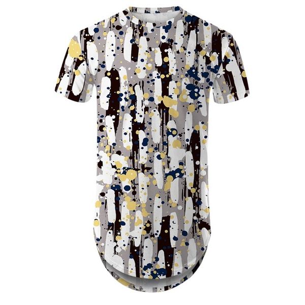 

youthup 3d round hem color patterns design mens hip male long line for summer 3d print shirts aesthetic kawaii anime men clothing