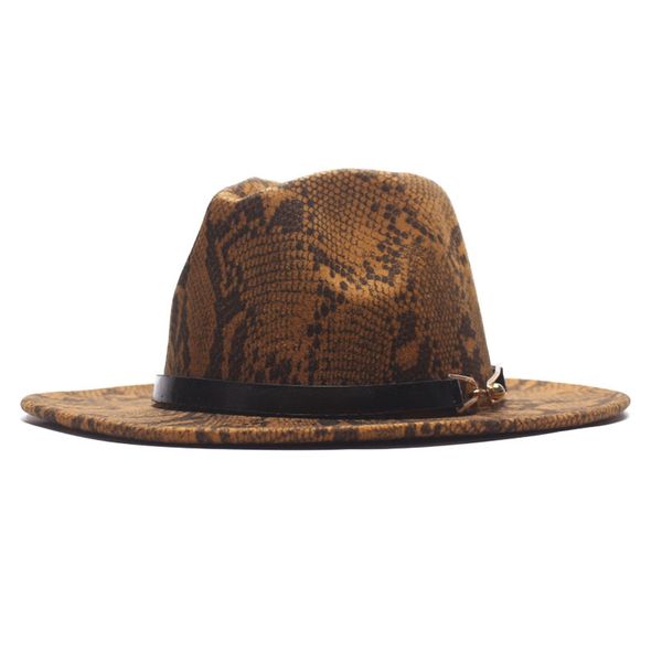 

suogry дамы новый fedoras snake pattern wide side fedora hat wool fall winter jazz hat британский ретро ковбой, Blue;gray