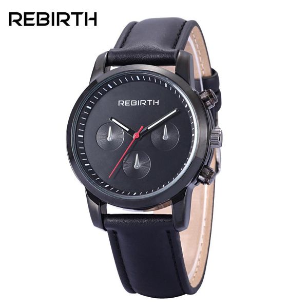 

2020 rebirth men business quartz watch brand mens watches watch leather men dress wristwatch sports mens, Slivery;brown