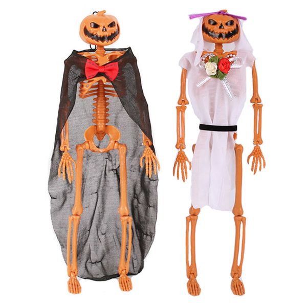 

2pcs bridegroom bride artificial human skeleton pbooth halloween decoration
