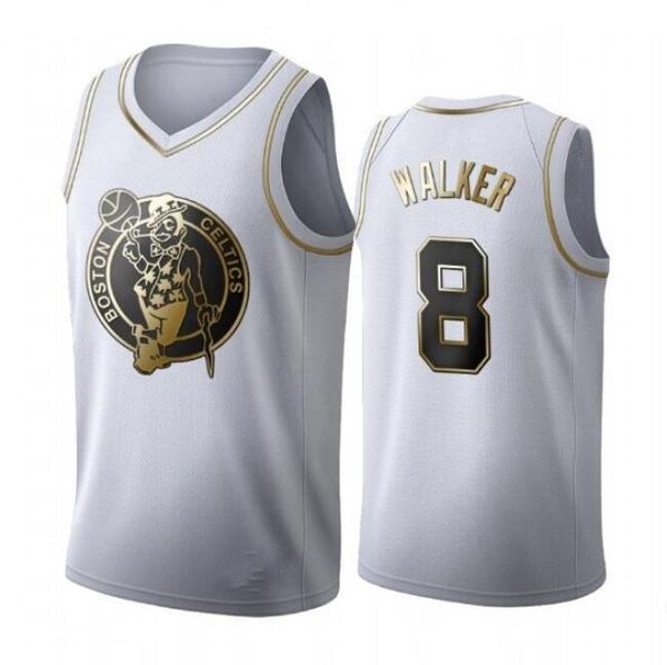 

boston celtics kemba walker jayson tatum men golden nba edition white basketball jersey, Black
