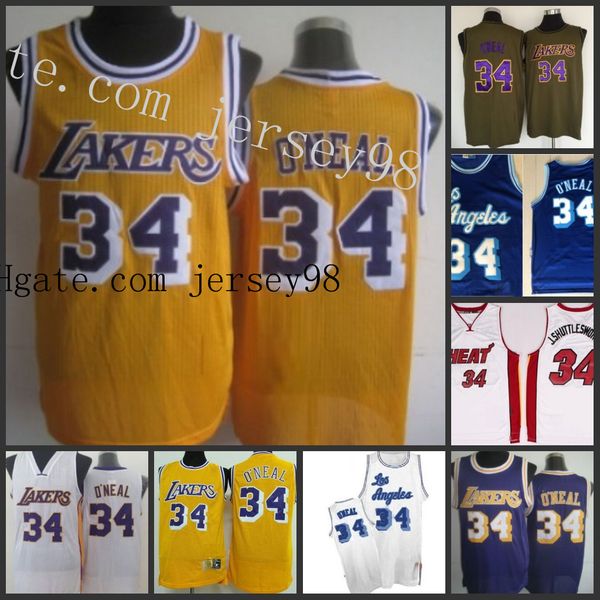 

los angeles laker men 34 j.shuttlesworth red short sleeved white jersey, Black