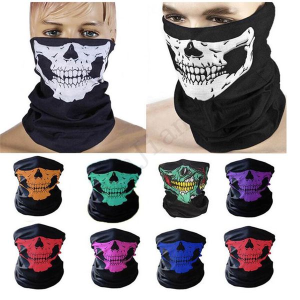 

multi colors skull printing sports headband cycling scarf fashion face masks facemask magic scarves cartoon ski bandanas hair wraps e81102, Red;brown