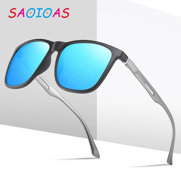 

saoioas men vintage aluminum polarized sunglasses classic tr90 brand sun glasses coating lens driving eyewear for men/women, White;black
