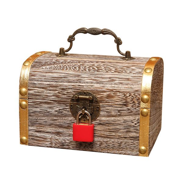 

exquisite wooden storage box treasure piggy bank jewelry with keys money case