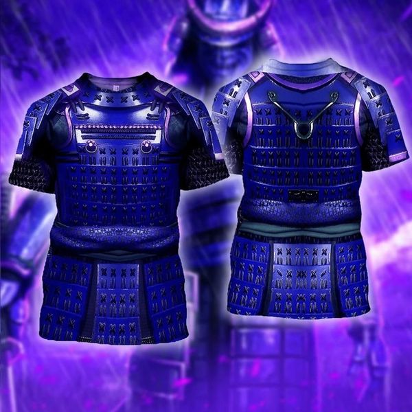 

samurai armor men street 3d print shirts anime horror harajuku men clothing