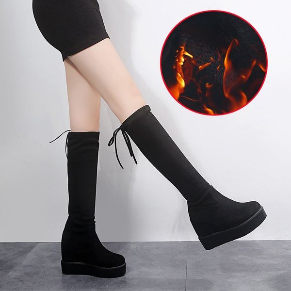 

black long overknee boots women shoes woman botines mujer 2020 black booties ladies shoe knee high boot