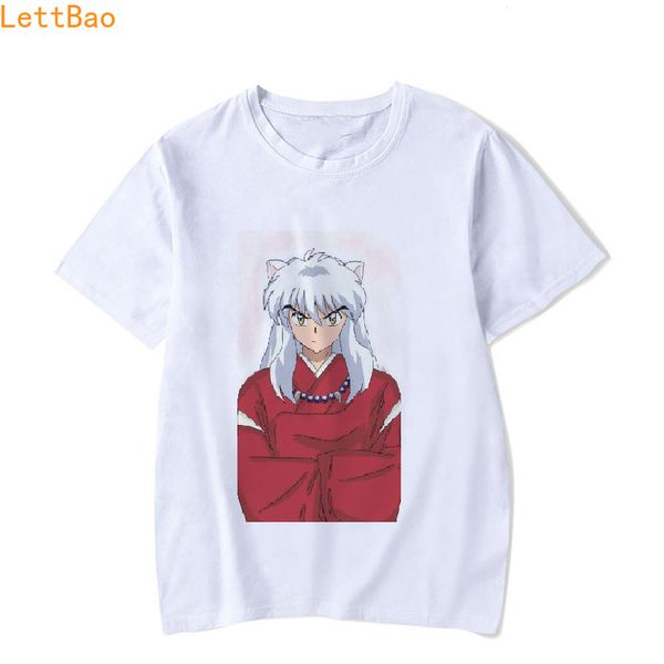 

men's t-shirts summer 2019 cotton short sleeve funny t shirts men inuyasha cosplay cartoon pattern anime fashion