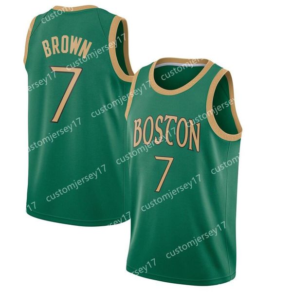 

men celtics boston 20 hayward 7 brown 0 kelly green jaylen tatum gordon edition city jersey basketball jerseys, Black
