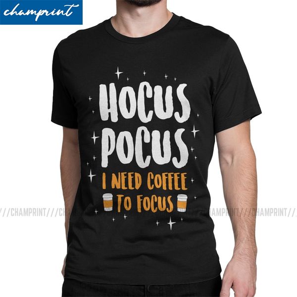 

hocus pocus i need coffe to focus t shirt for men novelty t-shirt sanderson sisters halloween witch tee shirt plus size clothing