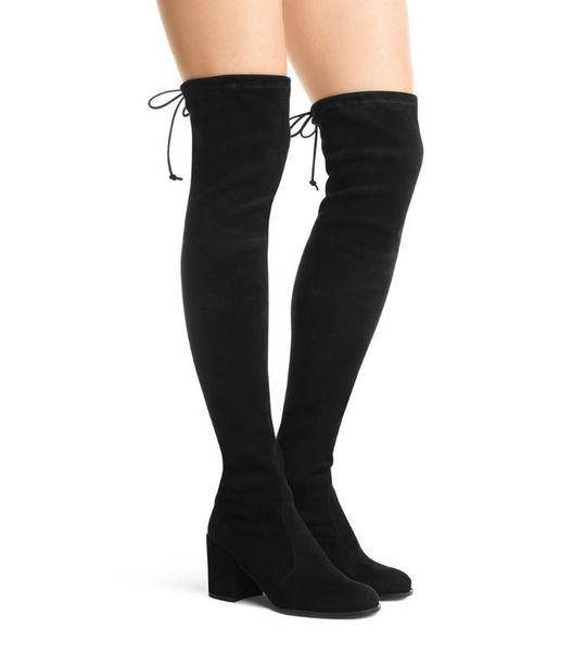 

boots round toe mid-calf women cowboy solid lace-up gothic long low square heel winter shoes, Black