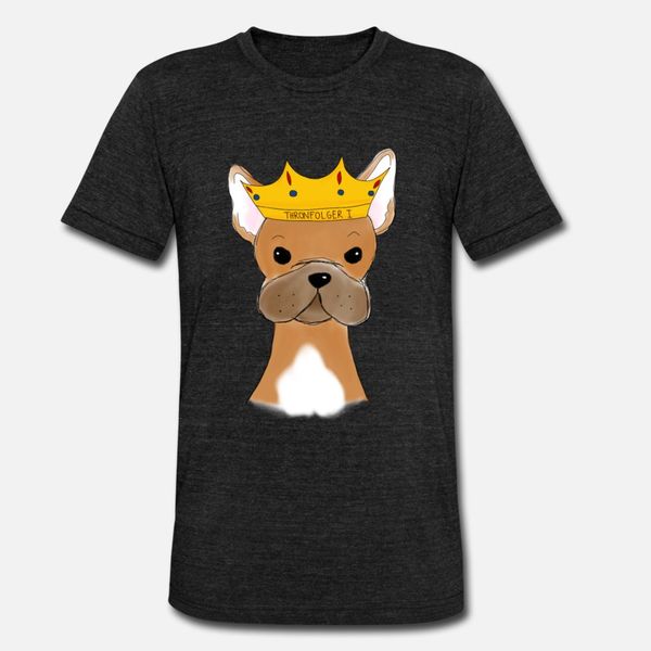 

french bulldog frenchie king princess gift idea t shirt men designing cotton round neck kawaii sunlight comical spring autumn novelty shirt