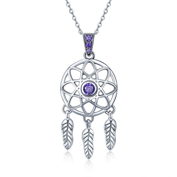 

wholesale 925 sterling silver necklace with dreamcatcher pendant necklace jewelry for women aaa cz 100% real silver