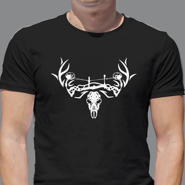 

neu hoyt carbon trotzig bowskull t shirt schwarz mens regelmaige passen bogenschieen bowhunting schadel hirschgeweih