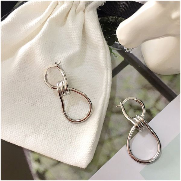 

fashion stainless steel big earrings women personalized stud earring wedding gift luxury designer jewelry womens earrings with box, White