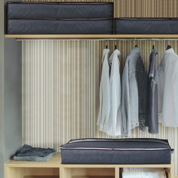 

2pcs clear window underbed storage bag beddings quilt anti dust home bedroom