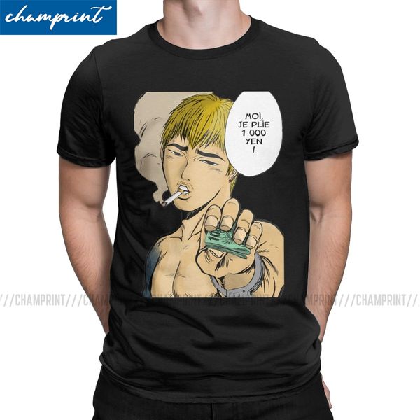 

men's t-shirts gto i fold 1,000 yen funny tees short sleeve great teacher onizuka japan manga t shirt o neck clothing graphic