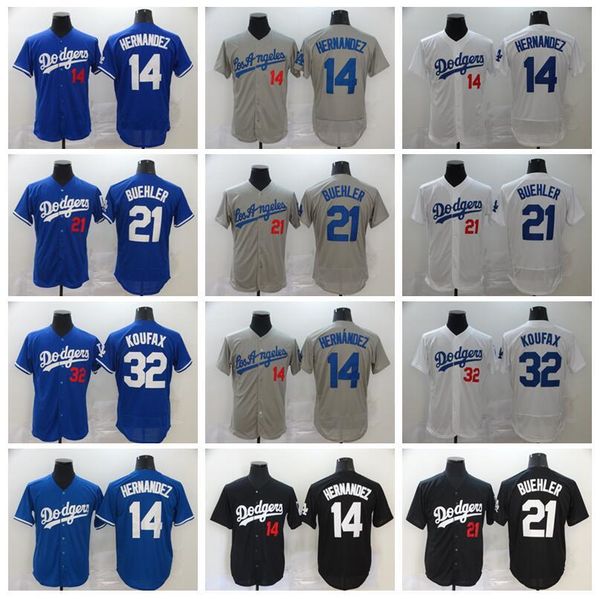 

2020 men baseball 14 enrique hernandez jersey 21 walker buehler 32 sandy koufax home blue white black grey color flexbase cool base, Blue;black
