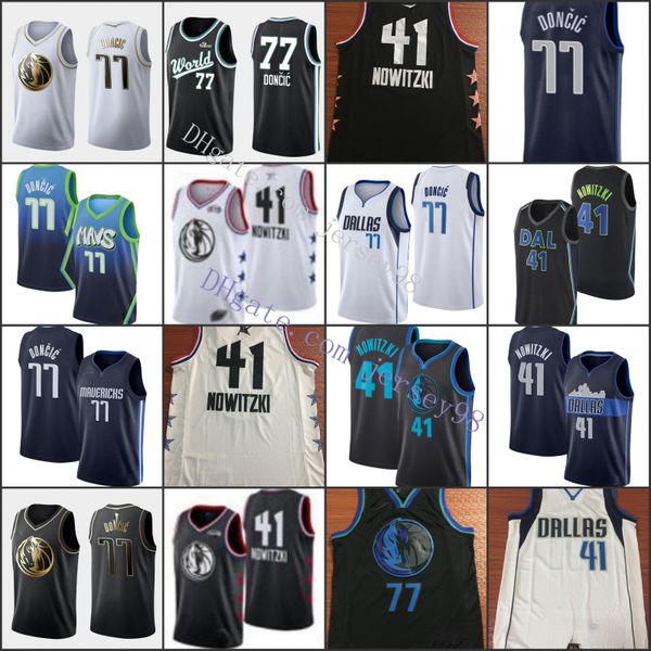 

даллас соломан мужчины 77 luka-doncic 41 майки дирк новицки баскетбол, Black