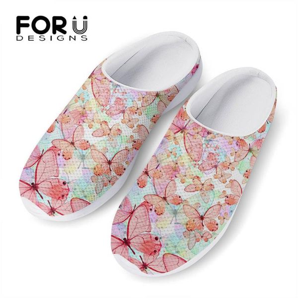 

forudesigns summer women flat sandals butterfly pattern ladies casual slip on slipper female mesh walking footwear zapatos mujer, Black