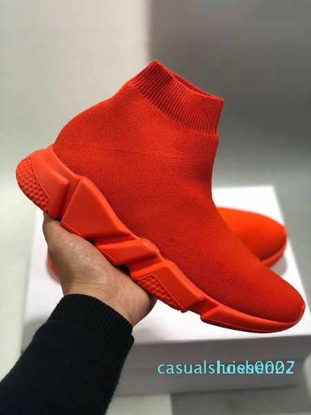 

2020 new paris triple s casual shoes fashion brand designer sock shoes speed trainer black red triple black socks sneakers c27