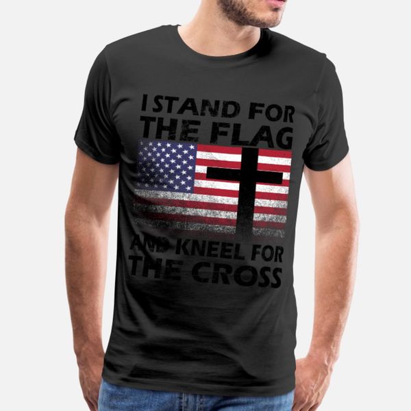 

i stand for the flag and kneel for the cross gift t shirt men print tee shirt plus size 3xl vintage crazy building spring outfit shirt