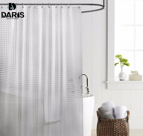 

transparent sdarisb bathroom curtain with shower luxury bath hooks white clear waterproof 12pcs 3d plastic peva e2008 ydloi