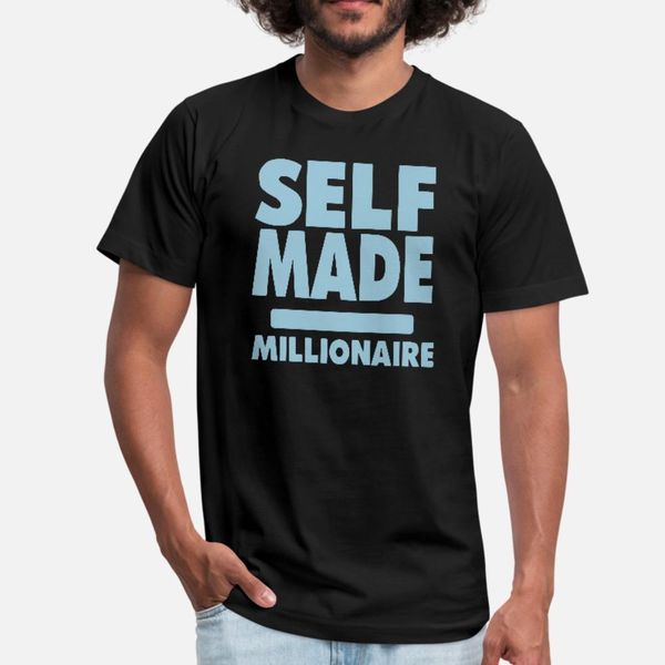 

self made millionaire t shirt men print 100% cotton plus size 3xl letter famous comfortable spring autumn formal shirt