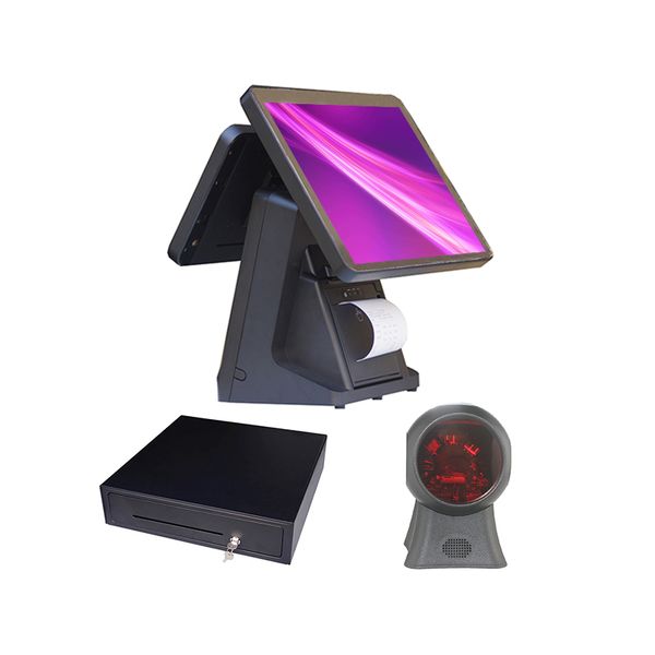 

composxb stock 15/15.6 inch double screen system with printer inside