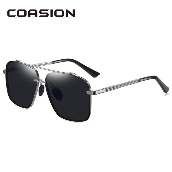 

coasion brand design sunglasses men polarized gradient lens metal frame square sun glasses night vision eyewear uv400 ca1618, White;black