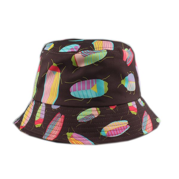 

fashion fishing cap casual insect pattern bucket hat sunscreen fisherman hats hip hop casual caps, Blue;gray