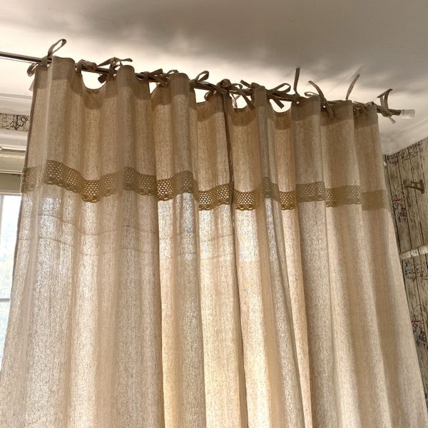 

nordic style cotton linen curtain natural color living room curtain